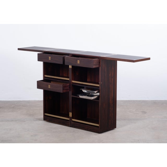 Wood Danish Captains Bar by Reno Wahl Iversen for Dyrlund, 1960s For Sale - Image 7 of 14