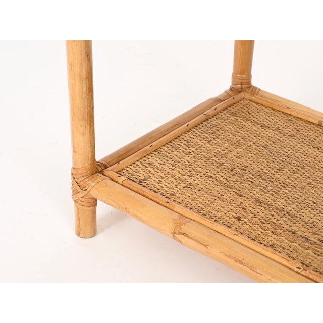 French Riviera Nightstands in Bamboo, Rattan and Brass, Italy, 1970s, Set of 2 For Sale - Image 11 of 16