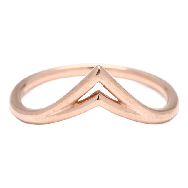 Double v Ring, 10k Rose Gold, Ring Size 5, Stackable, Band Ring For Sale