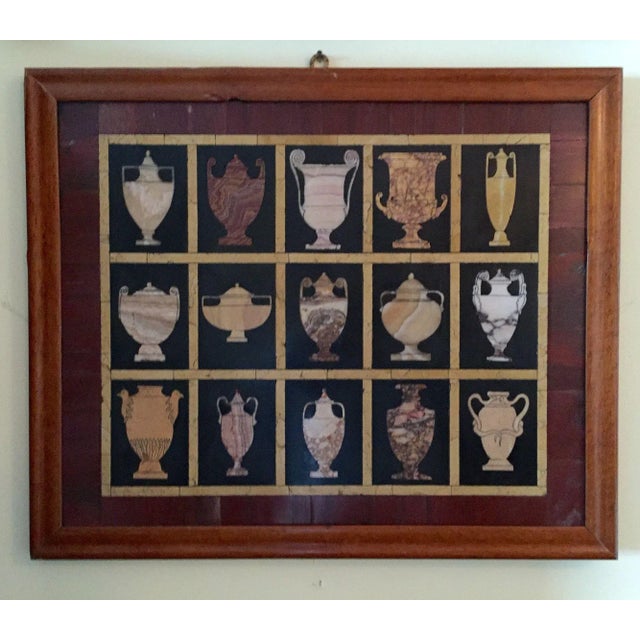 Grand Tour Pair of Mid 20th Century Specimen Marble Plaques of Differing Urns and Vases, Italian For Sale - Image 3 of 9