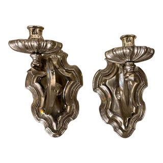 Caldwell Silver Plated Sconces - a Pair For Sale