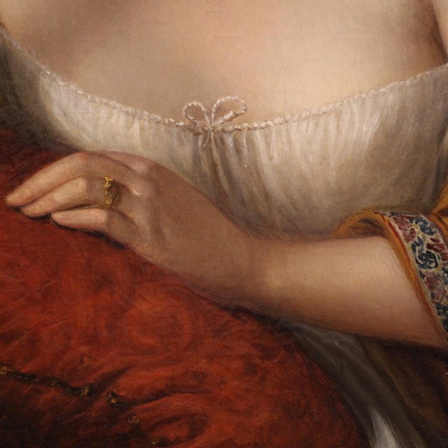 N. Schiavoni, Portrait of a Lady, 1842, Oil on Canvas For Sale - Image 7 of 15