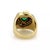 Contemporary Diamond & Emerald 18k Yellow Gold Heart Ring, Size 7 For Sale - Image 3 of 4
