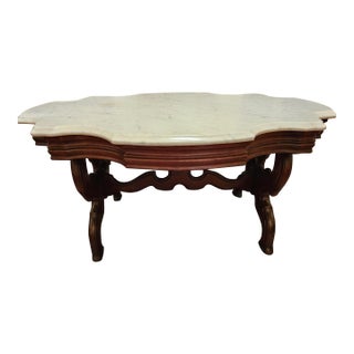 Late 19th Century Stunning Victorian Marble Top Coffee Table For Sale
