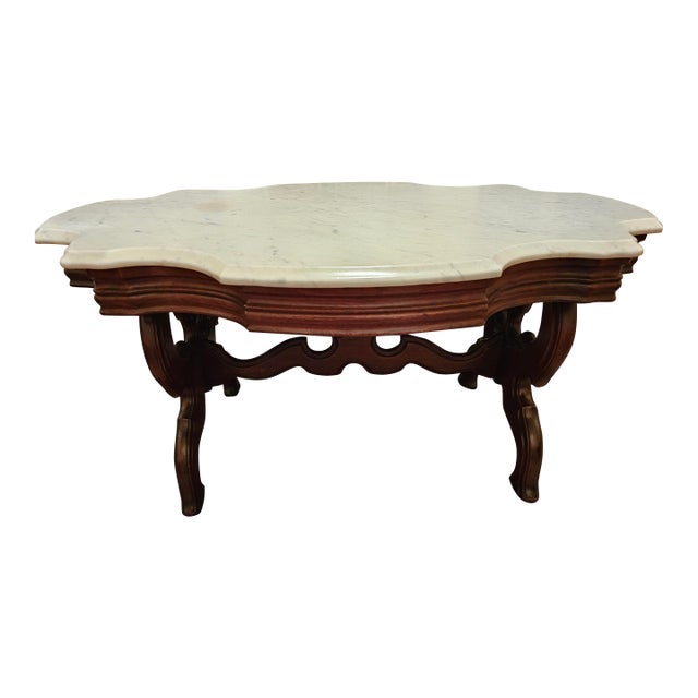 Late 19th Century Stunning Victorian Marble Top Coffee Table For Sale