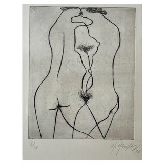 Heinz Henghes, Etching Nude, Two Lovers, 1970s, Etching For Sale