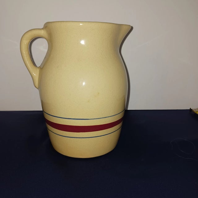 American Early 20th Century Robinson Ransbottom Large Pitcher Antique American Pottery For Sale - Image 3 of 11