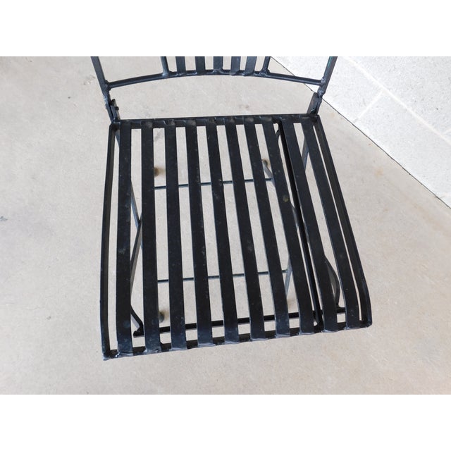 Metal Vintage French Style Wrought Iron Outdoor Dining Bistro 3 Piece Set "A" For Sale - Image 7 of 14