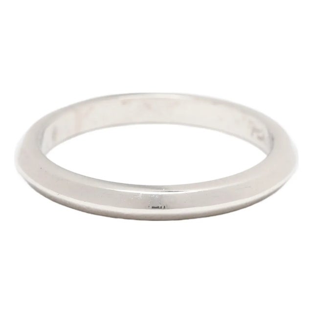 Knife Edge Band Ring, Platinum, Ring Size 5.25 For Sale