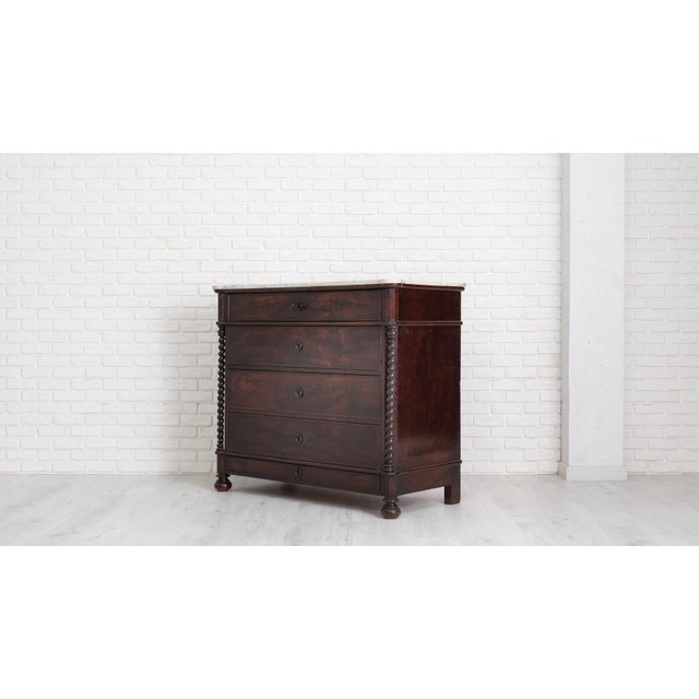 Brown Spanish Walnut and Marble Chest of Drawers For Sale - Image 8 of 13