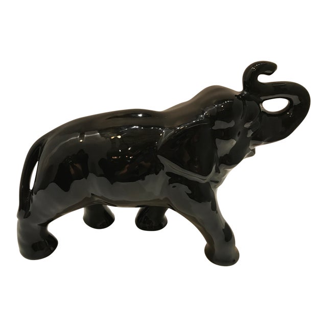 Vintage Sylvac Black Porcelain Elephant Figurine Chairish
