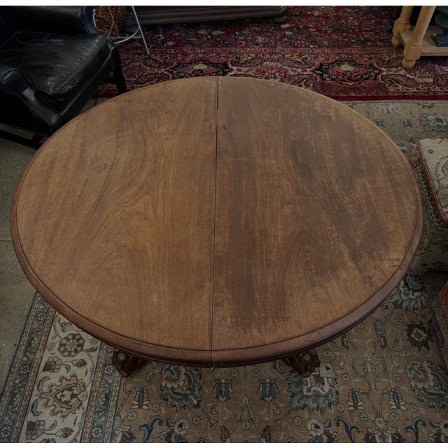 Late 19th Century Late 19th Century Belgian Oval Walnut Pedestal Table For Sale - Image 5 of 9