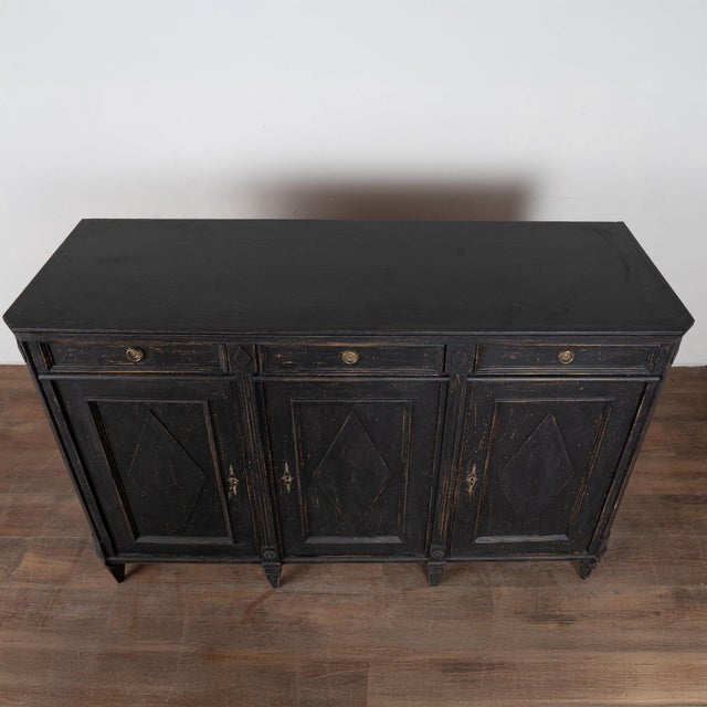 19th Century Swedish Gustavian Black Sideboard Buffet For Sale - Image 4 of 17