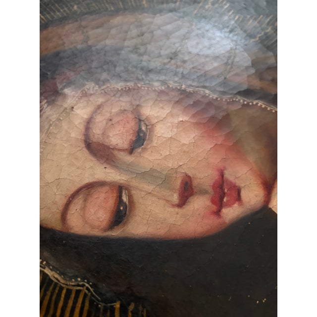 Attributed Cusco School Madonna & Child Oil on Canvas, Peru, 19th Century or Earlier, Family Provenance For Sale - Image 4 of 18