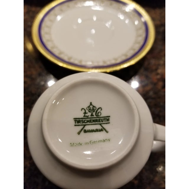 1980s Collection of Eleven German Porcelain Demitasse Cups and Saucers For Sale - Image 5 of 9