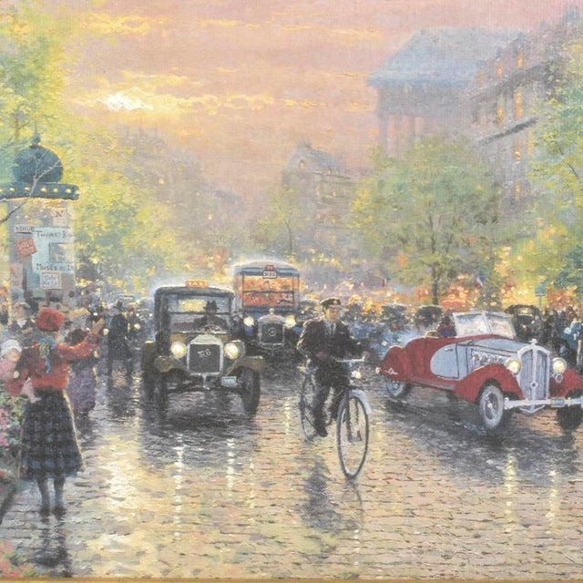 Thomas Kinkade "Paris, City of Lights" Lithograph on Artist Canvas, Framed For Sale - Image 4 of 14