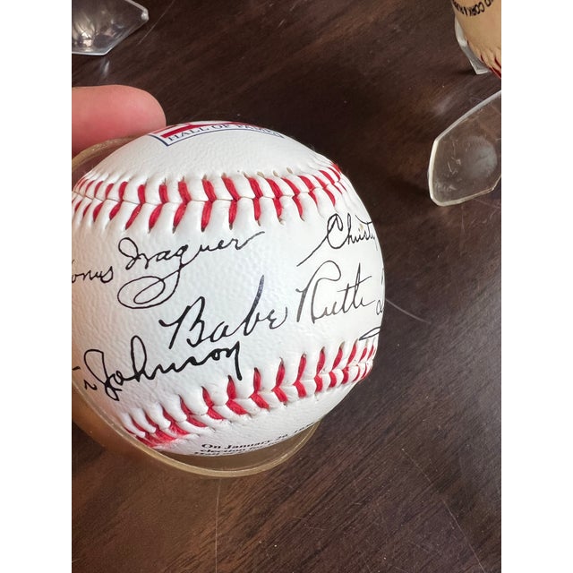 Vintage Pair of 1936 First Hall of Fame Election Baseballs and Stand For Sale In Atlanta - Image 6 of 12