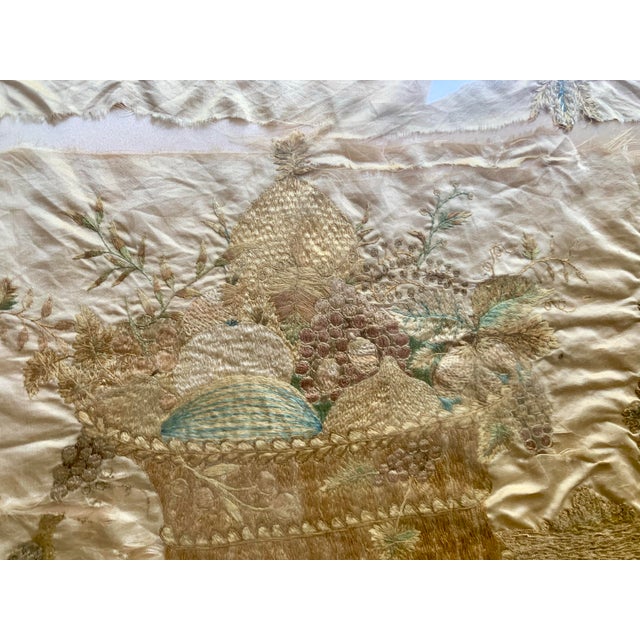 Large Late 18th Century to Early 20th Century Providence Schoolgirl Silk Sampler 27” X 23” For Sale - Image 9 of 12