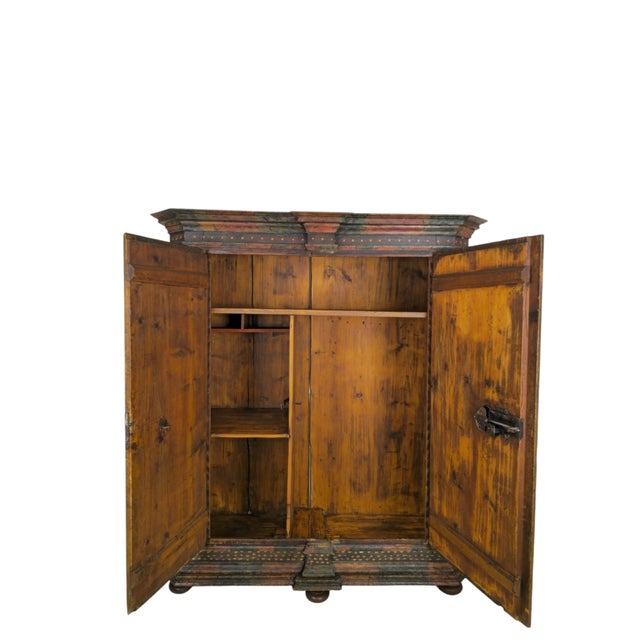 19th Century South German Painted Folk Cupboard with Floral Paintings, 1814 For Sale - Image 5 of 9