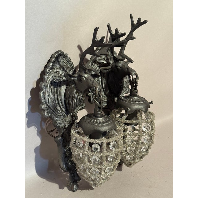Late 20th Century 1980s French Louis XVI Bronze Charcoal Sconces / Wall Lamps -Pair For Sale - Image 5 of 13