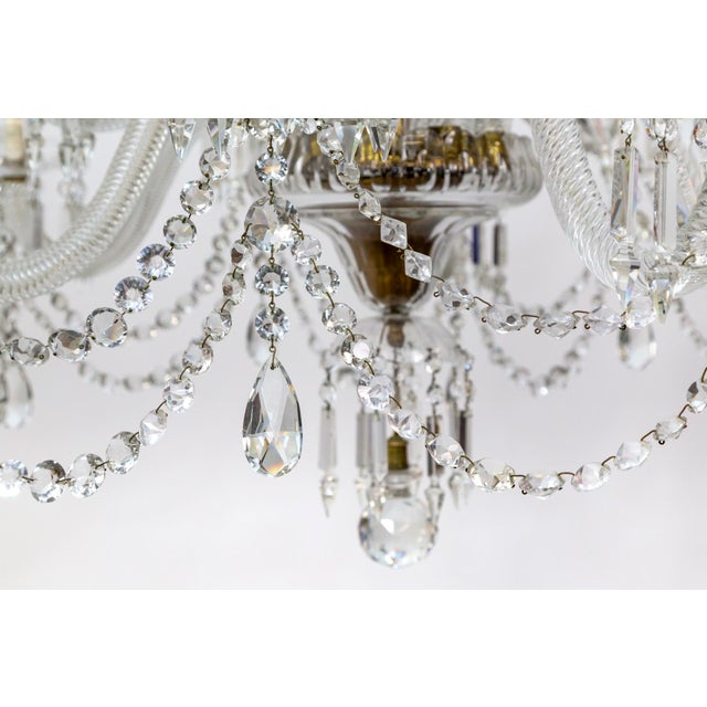 1900s Cut Crystal George III Chandelier With Faceted Column For Sale - Image 12 of 12