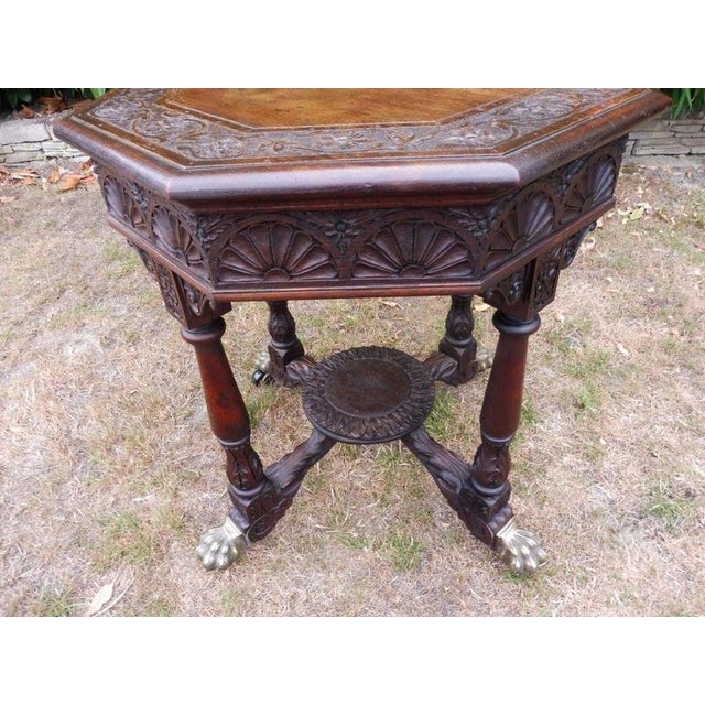 Antique Regency Carved Country Oak Occasional Table, 1800 For Sale - Image 12 of 14
