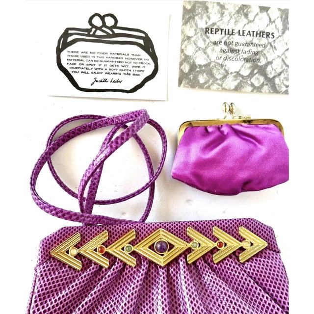 Judith Leiber Pink Magenta Karung Skin Bag: Vintage This stylish KARUNG skin bag in a jewel tone pink/magenta features a...