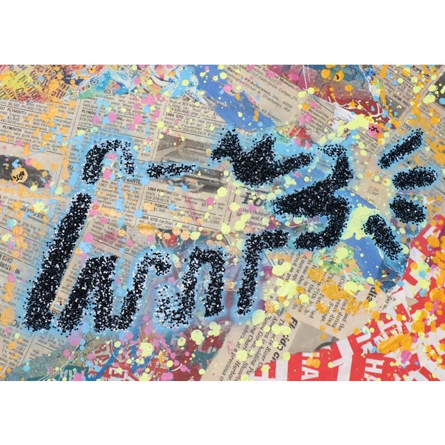 e.m. Zax Snare Drum Sculpture Drip Spray Paint, Collage & Glitter - Signed For Sale - Image 17 of 17