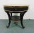 Regency Style center table by Marge Carson , Brown and white marble top , dark ebonized stained wood base with gilt trim ,...