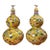 Late 20th Century Pair of Gilt Bronze Cloisonné Enamel Double-Gourd Vases With Butterfly and Gourd Motif For Sale
