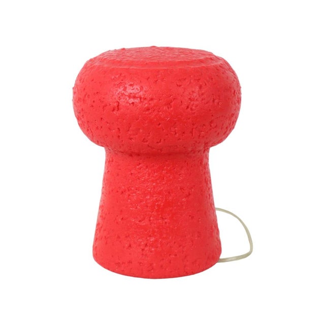 Plastic Red Pop Art Champagne Cork Table Lamp For Sale - Image 7 of 10