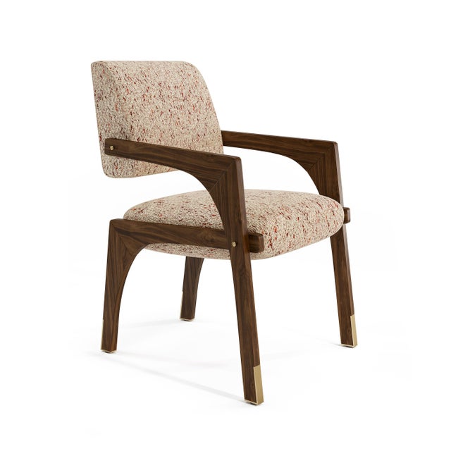 Arches Dining Chair in Chenille and Walnut from Insidherland For Sale - Image 13 of 13