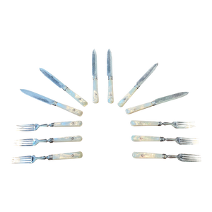Silver Plated Mother of Pearl Flatware Set- 6 Place Setting