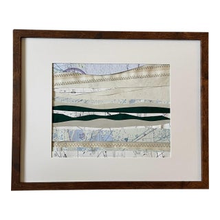 Contemporary Semi-Abstract​ Mixed Media Nautical Sailcloth Landscape​ - By JJ-Hogan | Process of Discovery, Framed For Sale