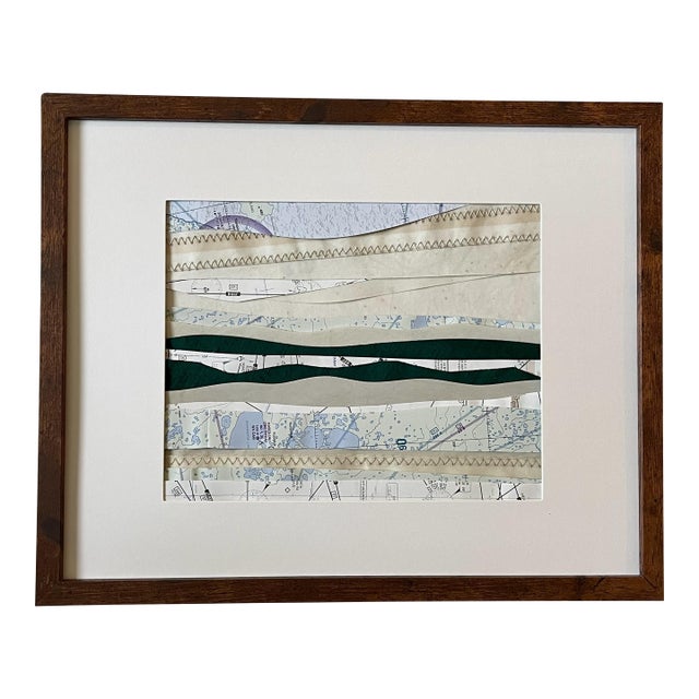 Contemporary Semi-Abstract​ Mixed Media Nautical Sailcloth Landscape​ - By JJ-Hogan | Process of Discovery, Framed For Sale