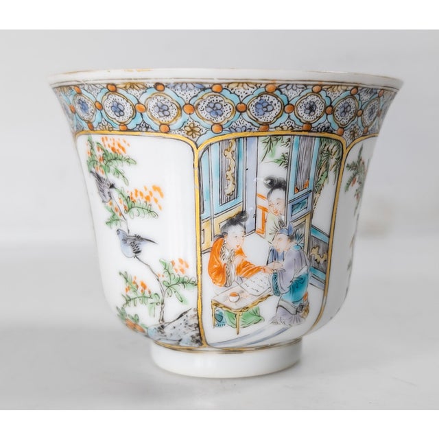 Chinese 19th Century Chinese Export Famille Rose or Famille Verte Cup For Sale - Image 3 of 14
