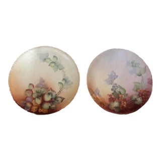 Pair of Versailles Bavaria Porcelain Plates Dated 1905 and 1906 Signed E. Welcher For Sale