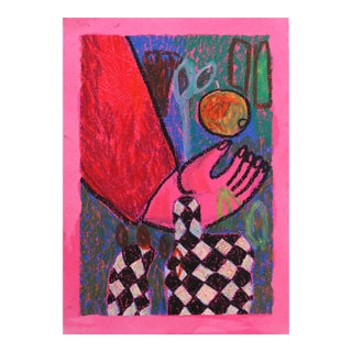 Still Life 2 - Original Vibrant Abstract Still Life Oil Pastel Artwork on Paper by Valerie Etitinwo For Sale
