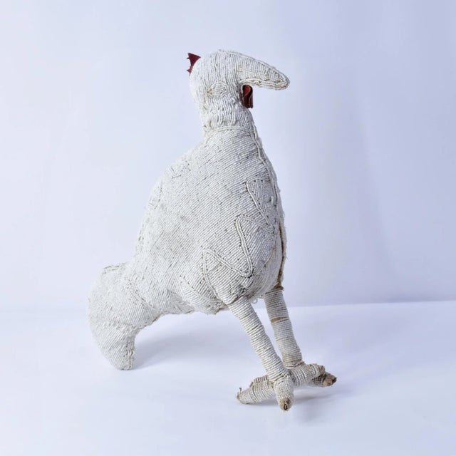 Vintage African White Beaded Chicken Nigeria For Sale - Image 11 of 16