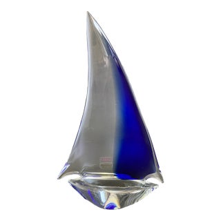 Vintage Oggetti Murano Art Glass Sail Boat Sculpture For Sale