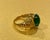 Emerald 3.3 Carat Oval Emerald Cabochon 14 Karat Yellow Gold Cocktail Ring Vintage For Sale - Image 8 of 18