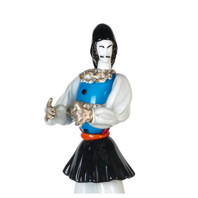 Baroque Baroque Style Murano Glass Venetian Mask Sculpture, Italy, 1980s For Sale - Image 3 of 5