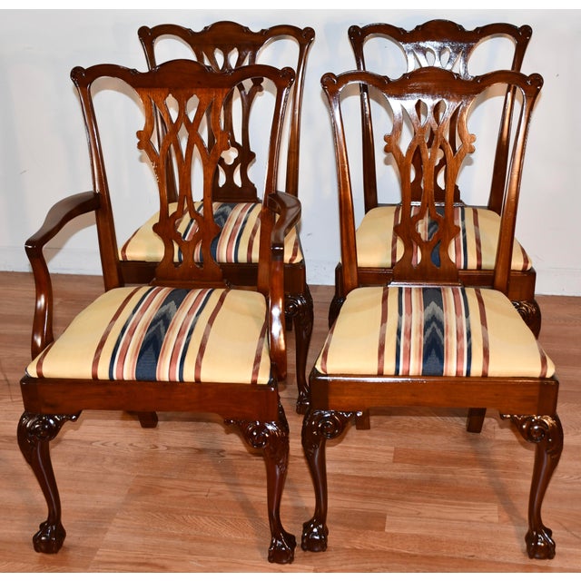 1910 j.b Van Sciver Co English Chippendale Solid Mahogany Set of 8