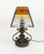 Mid-Century Table Lamp Iron and Hammered Glass Longobard Style, Italy, 1970s For Sale - Image 4 of 14