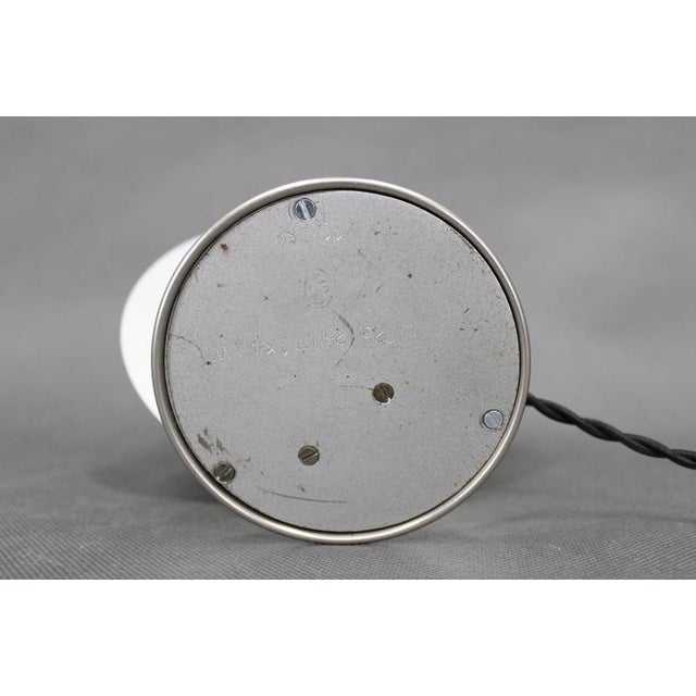 Metal Czechoslovak Art Deco Chrome Table Lamp with Metal Shade, 1930s For Sale - Image 7 of 12