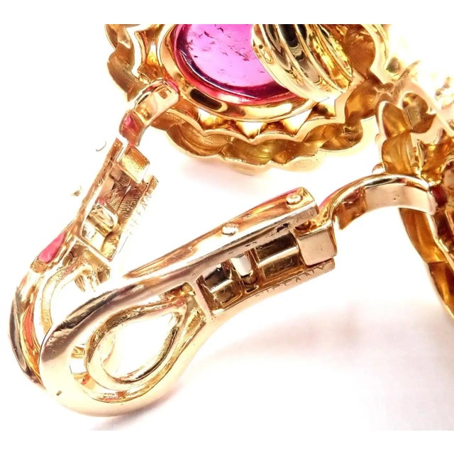 Pink Late 20th Century Tiffany & Co. Yellow Gold Large Pink Tourmaline Earrings, Pair For Sale - Image 8 of 13