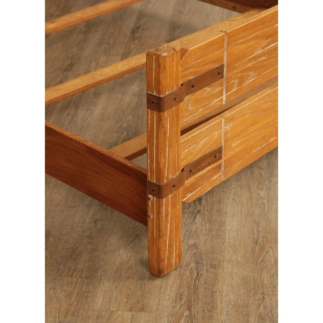 Brown Brandt Ranch Oak Slatted Full Bed For Sale - Image 8 of 12