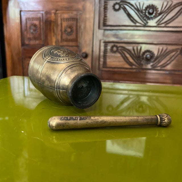 1960s 1960s Brass Mortar and Pestle For Sale - Image 5 of 6