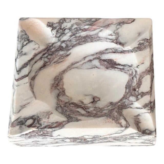 Italian Square Polished Marble Ashtray, 1960s For Sale