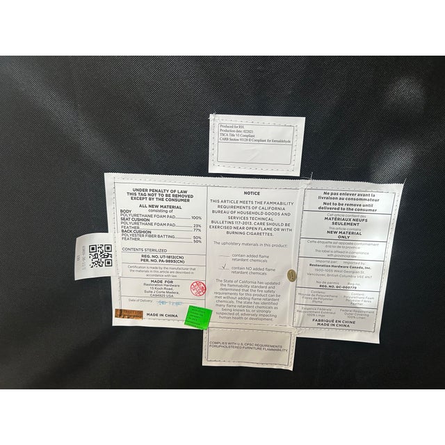 Restoration Hardware Cloud Slope Arm Two-Seat Sofa For Sale In Denver - Image 6 of 6